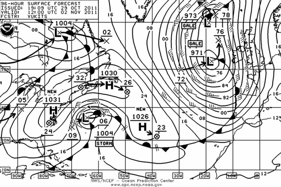 carte météo transat jacques Vabre 2011 - TML Voile