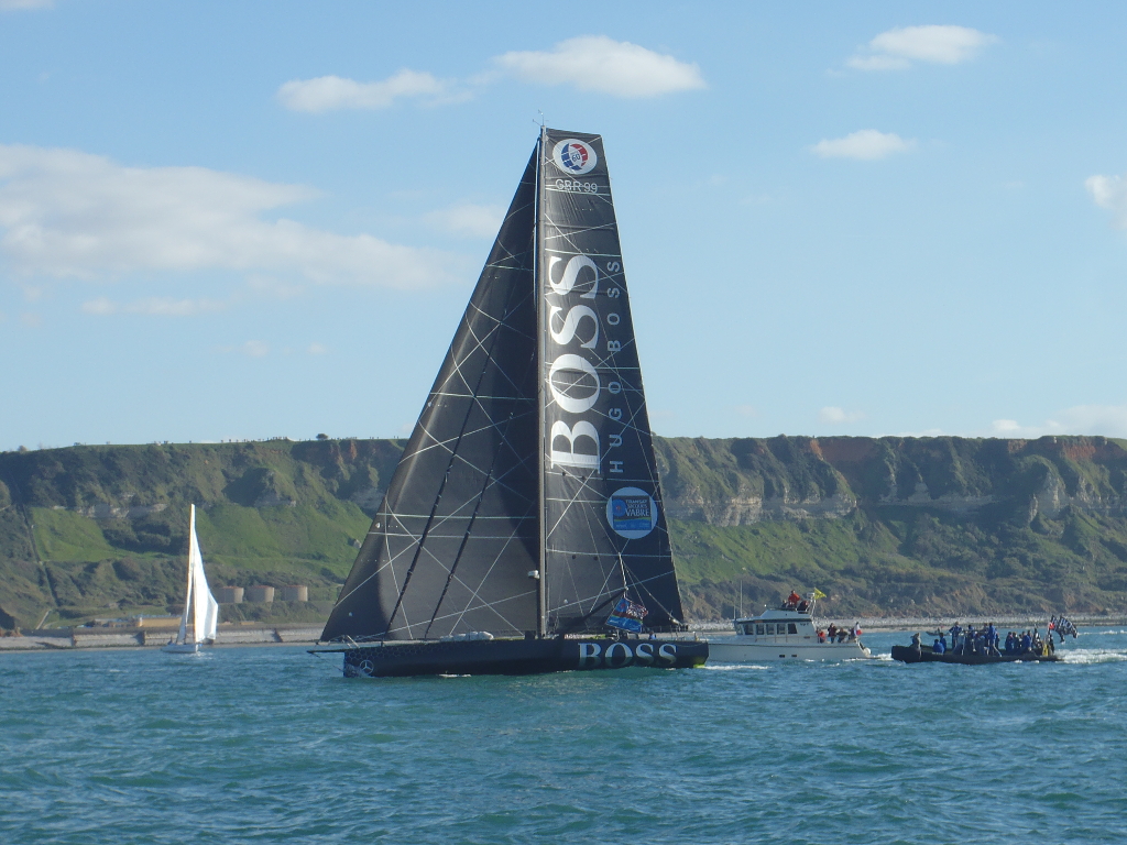 L'IMOCA Hugo Boss au départ de la Transat Jacques Vabre 2015 - TML Voile